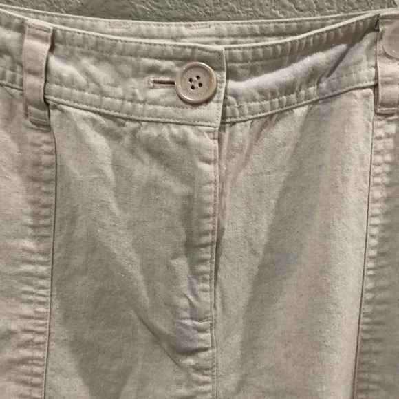 LIZ CLAIBORNE linen blend wide leg cropped pants. Size 12 beach summer vacation - Picture 3 of 8